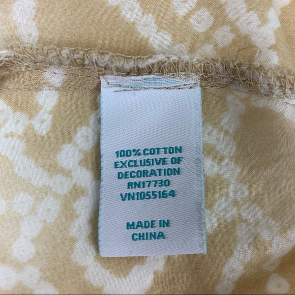 Calypso St. Barth for Target Tunic Top Tan Green Embroidery V-Neck Women’s Sz XS - Picture 8 of 11